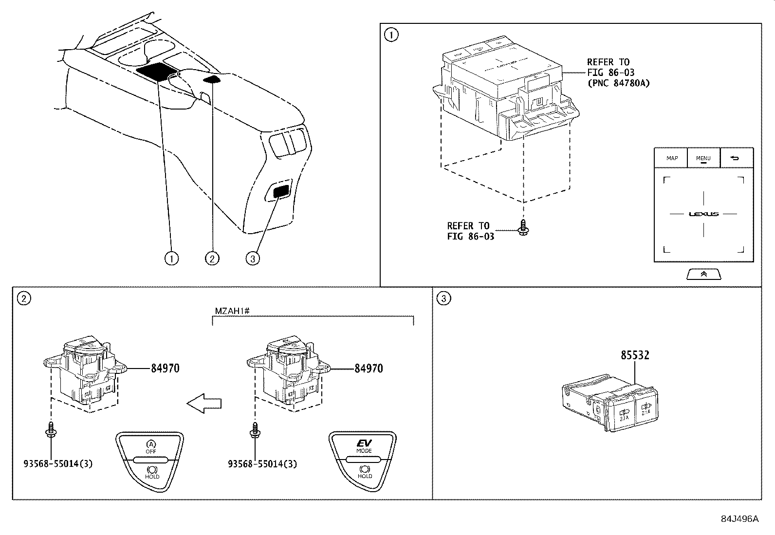 84332-76040 SWITCH ASSY, HAZARD WARNING SIGNAL product image