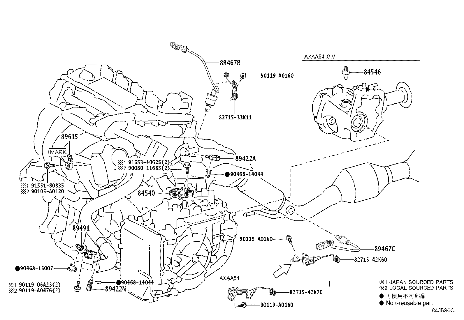 Toyota 28859-F0460 HOLDER, BATTERY CURRENT SENSOR