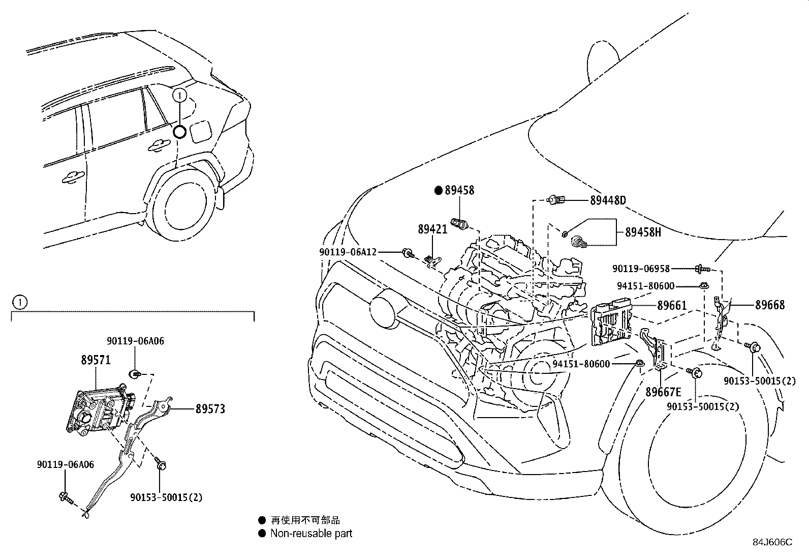 Toyota 89661-4AF90 COMPUTER, ENGINE CONTROL