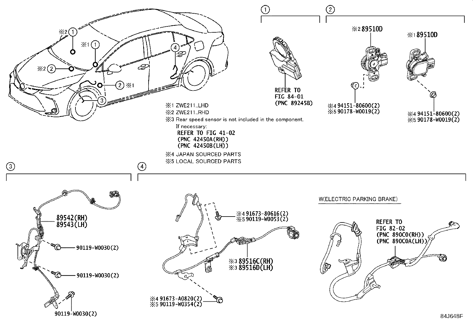 89516-02290 WIRE, SKID CONTROL SENSOR, RH product image