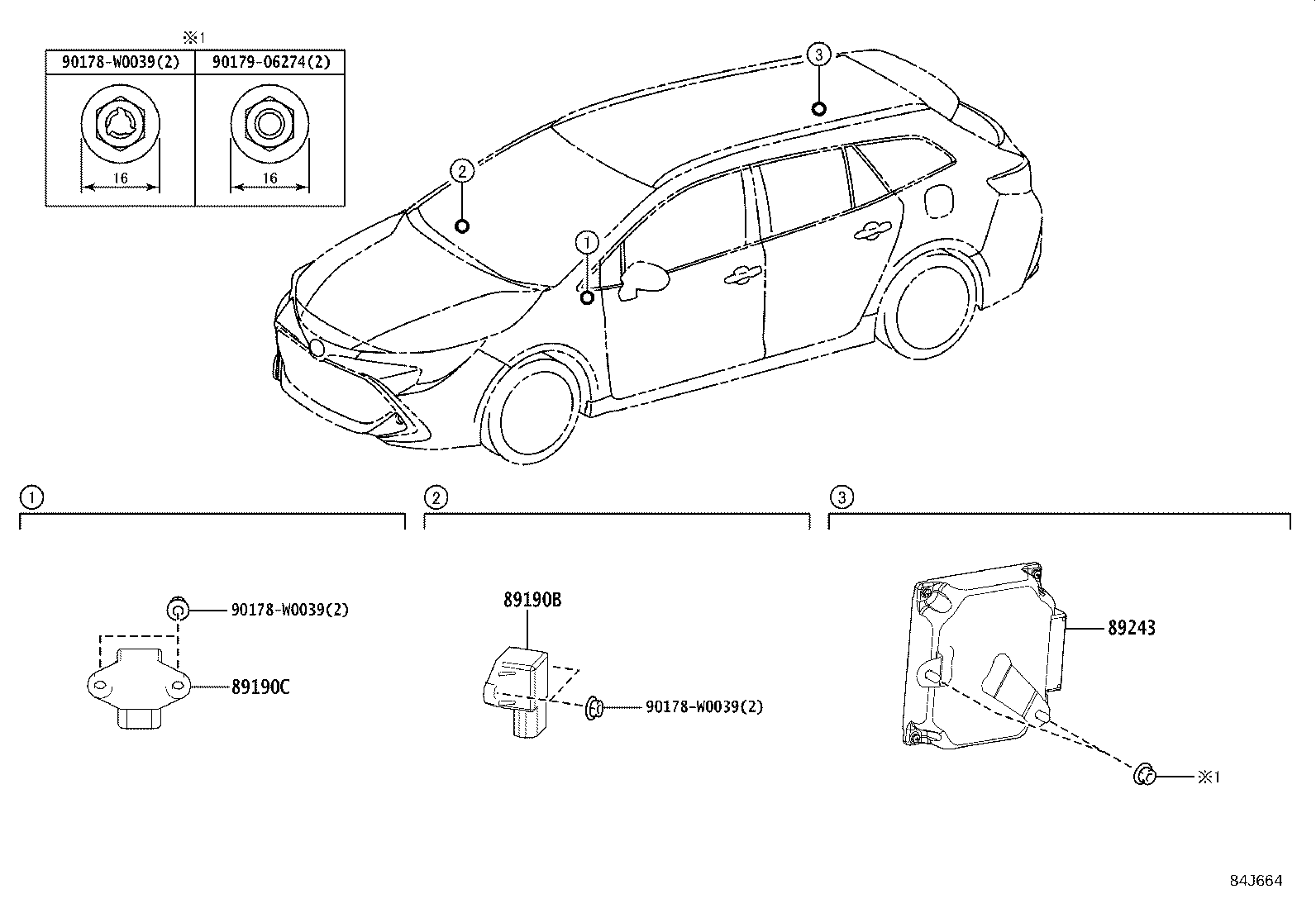 89191-22020 SENSOR ASSY, ACCELERATION, RH product image