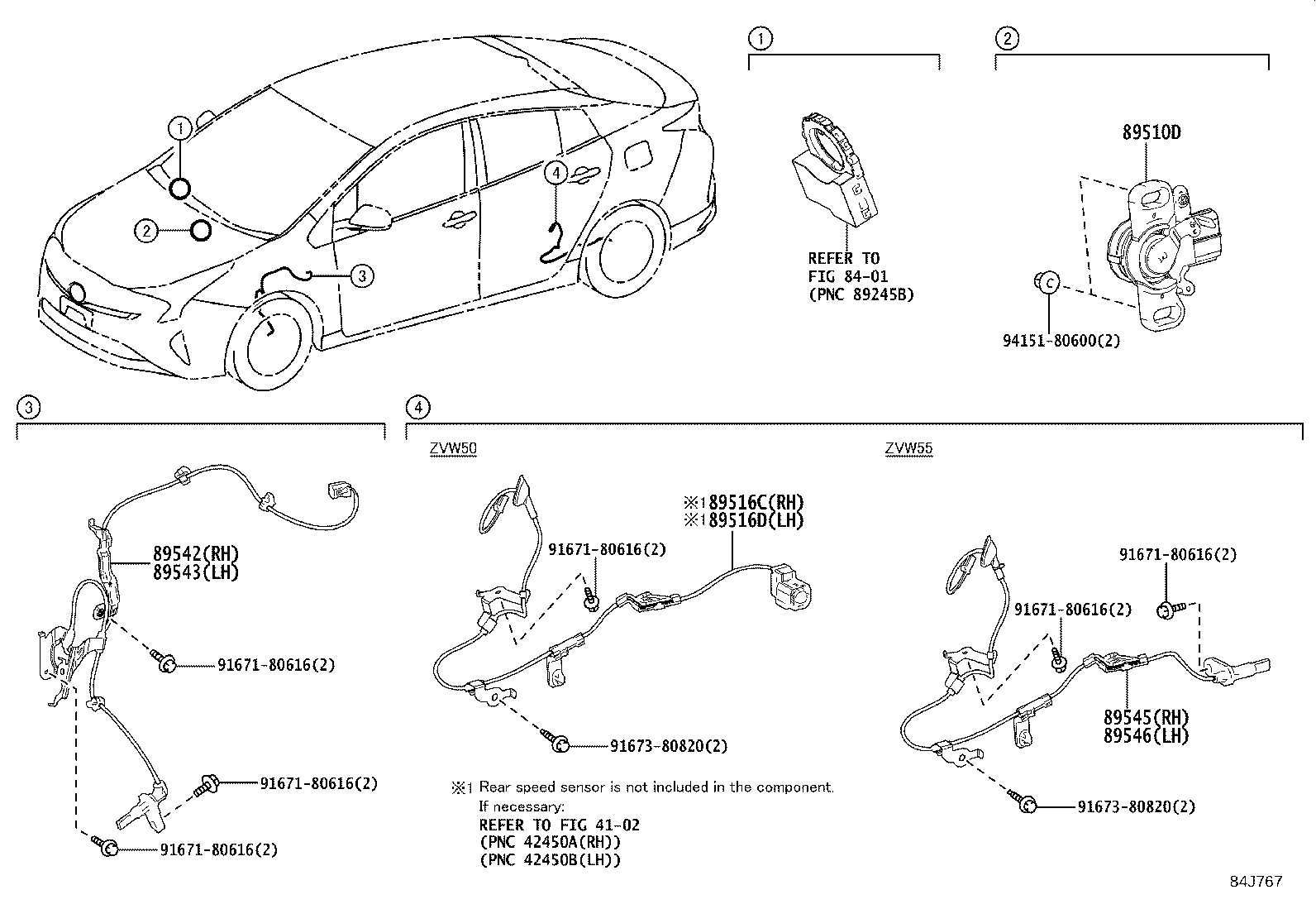 89546-47010 SENSOR, SPEED, REAR LH product image