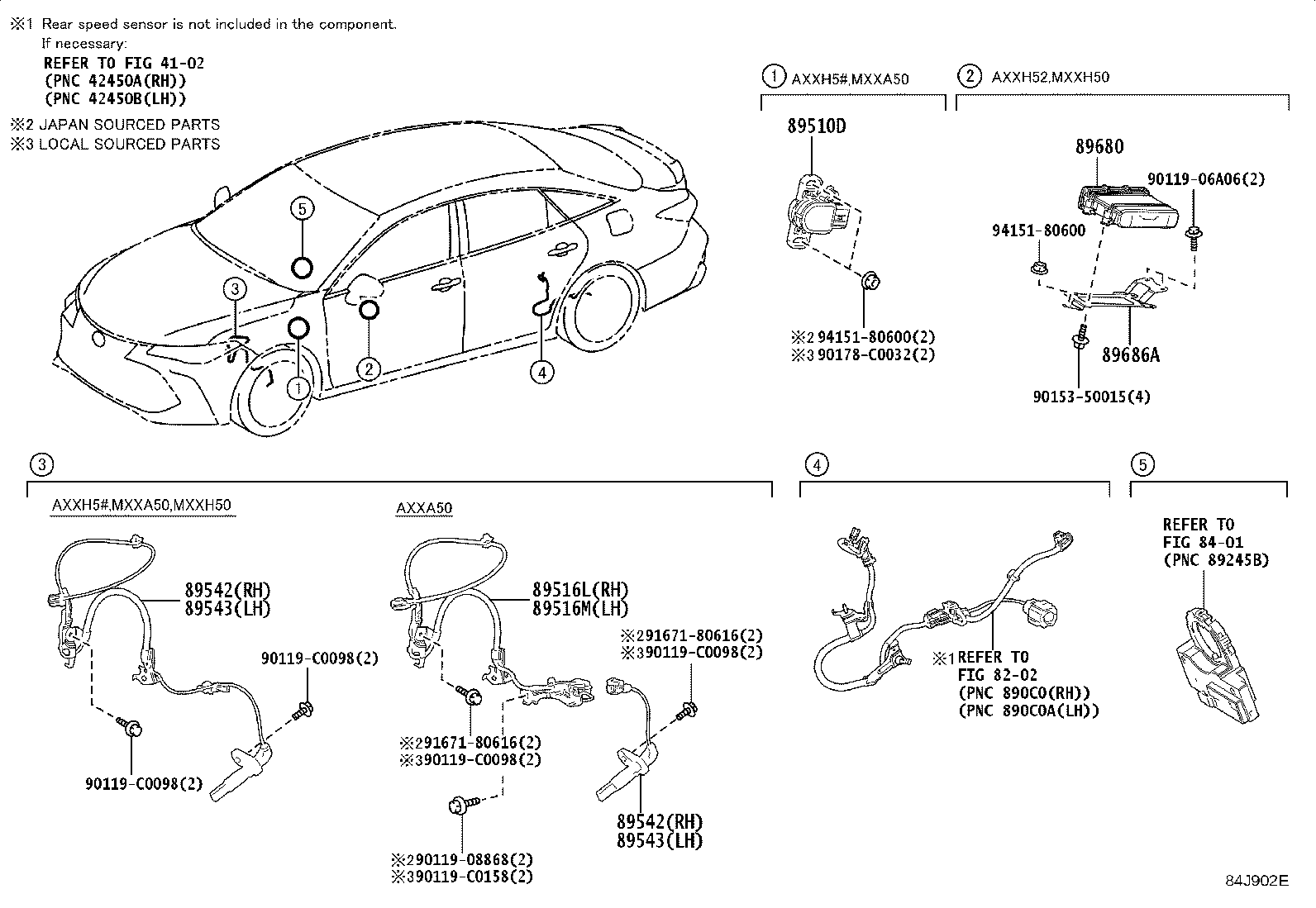 89542-07040 SENSOR, SPEED, FRONT RH product image