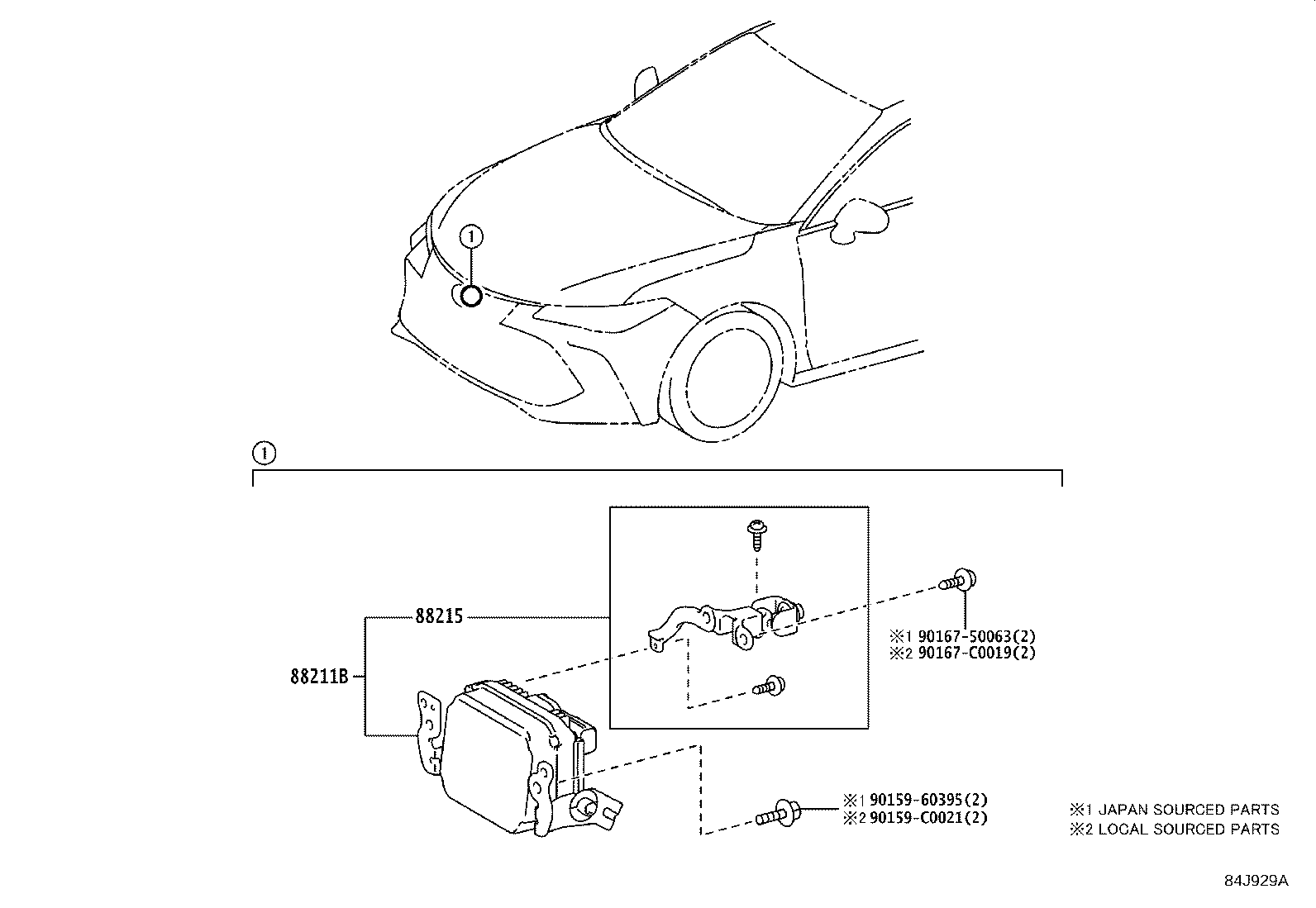 88210-0E030 SENSOR ASSY, MILLIMETER WAVE RADAR product image