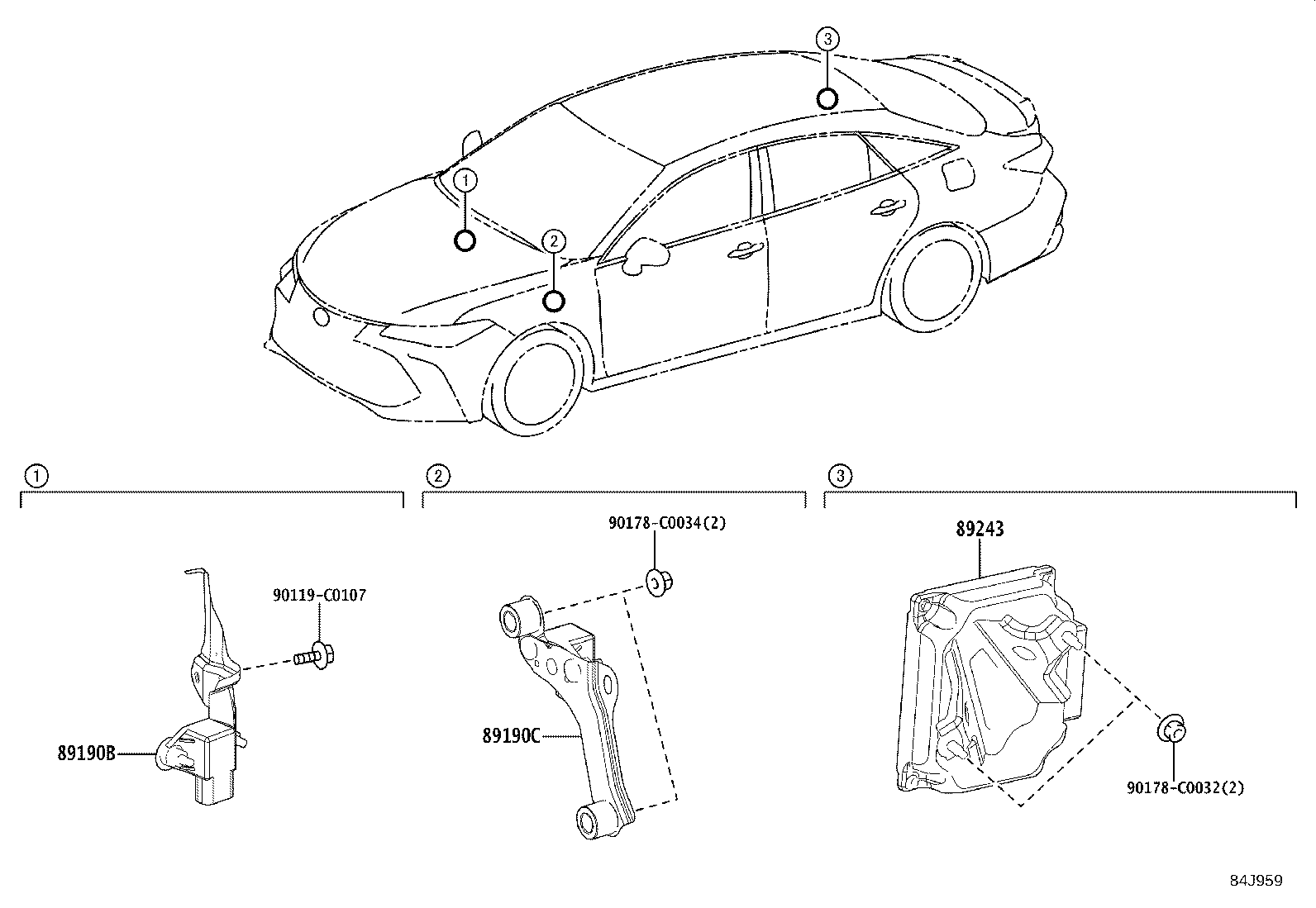 89190-41020 SENSOR ASSY, ACCELERATION, RH product image