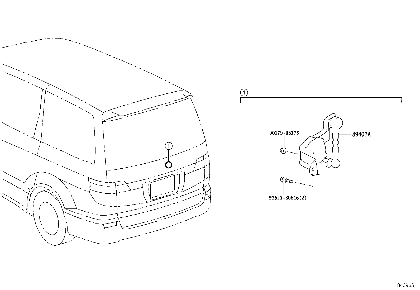 89407-58010 SENSOR SUB-ASSY, HEIGHT CONTROL, REAR RH product image