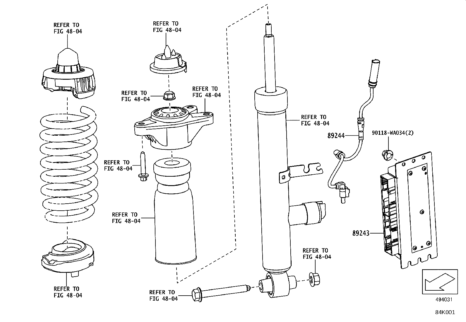 89244-WAA01 WIRE, ABSORBER CONTROL, REAR product image