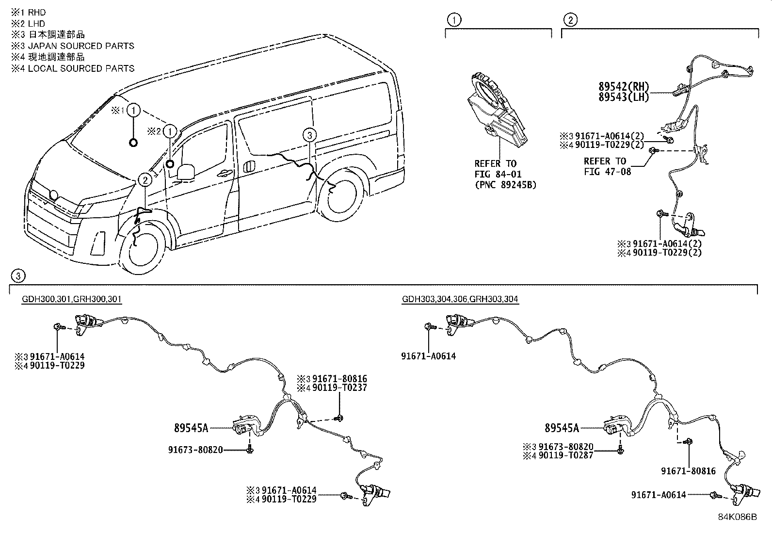 Toyota 89543-26190 SENSOR, SPEED, FRONT LH