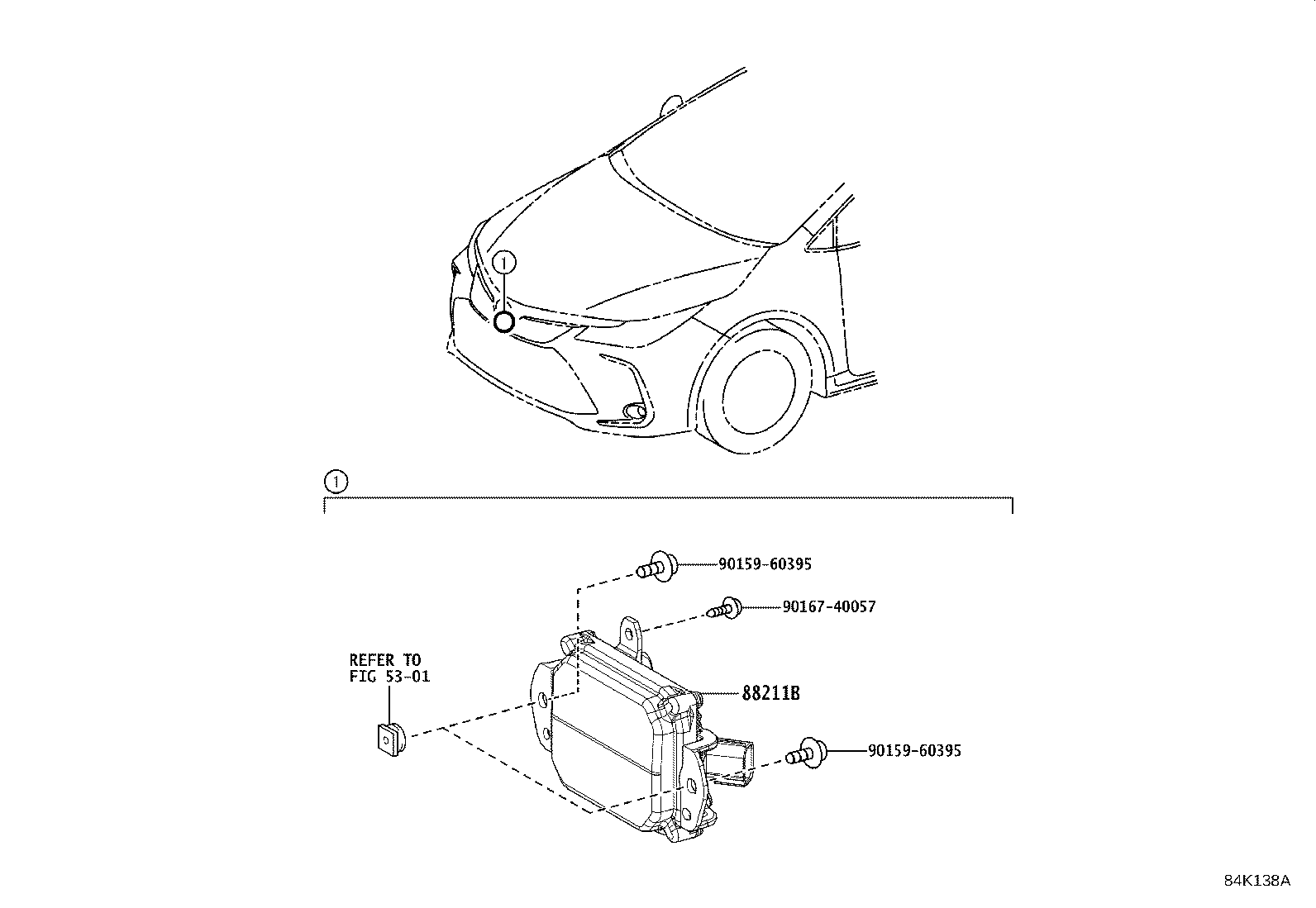 88210-58061 SENSOR ASSY, MILLIMETER WAVE RADAR product image