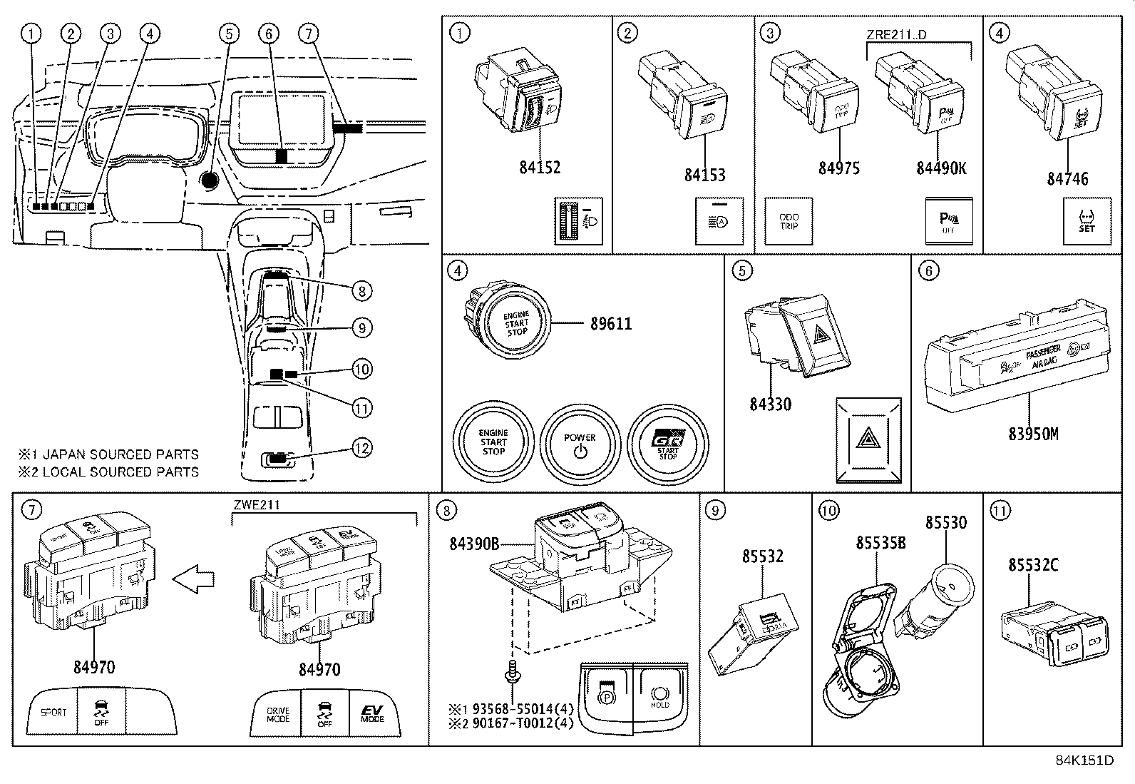 84040-02230 MASTER SWITCH ASSY,MULTIPLEX NETWORK product image
