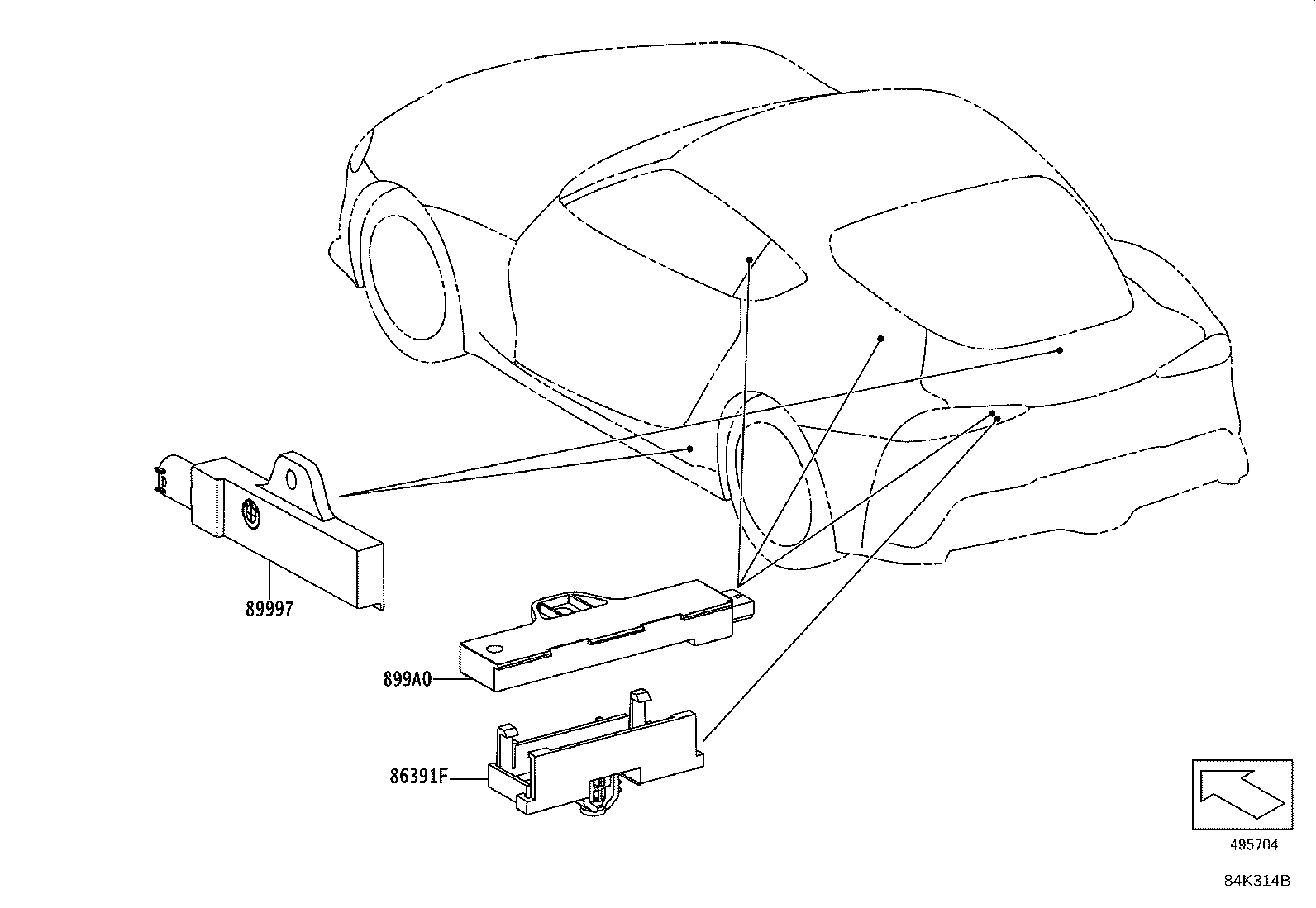 Toyota 899A0-WAA03 ANTENNA ASSY, INDOOR ELECTRICAL KEY, NO.1