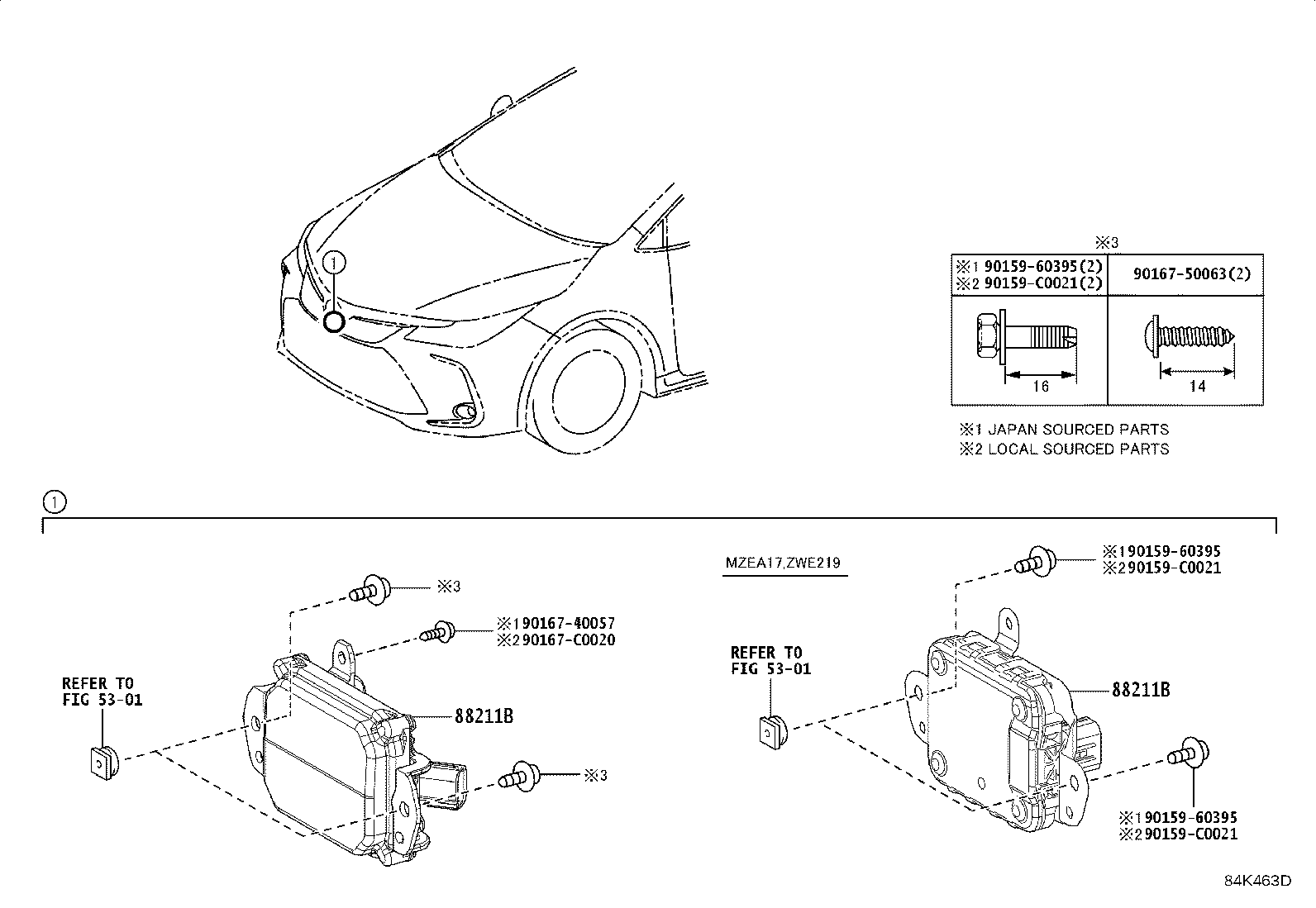 88210-02060 SENSOR ASSY, MILLIMETER WAVE RADAR product image