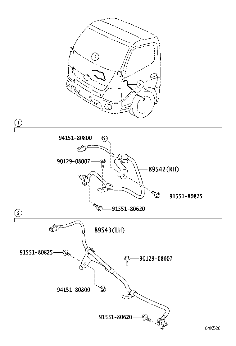 89545-37210 SENSOR, SPEED, REAR RH product image