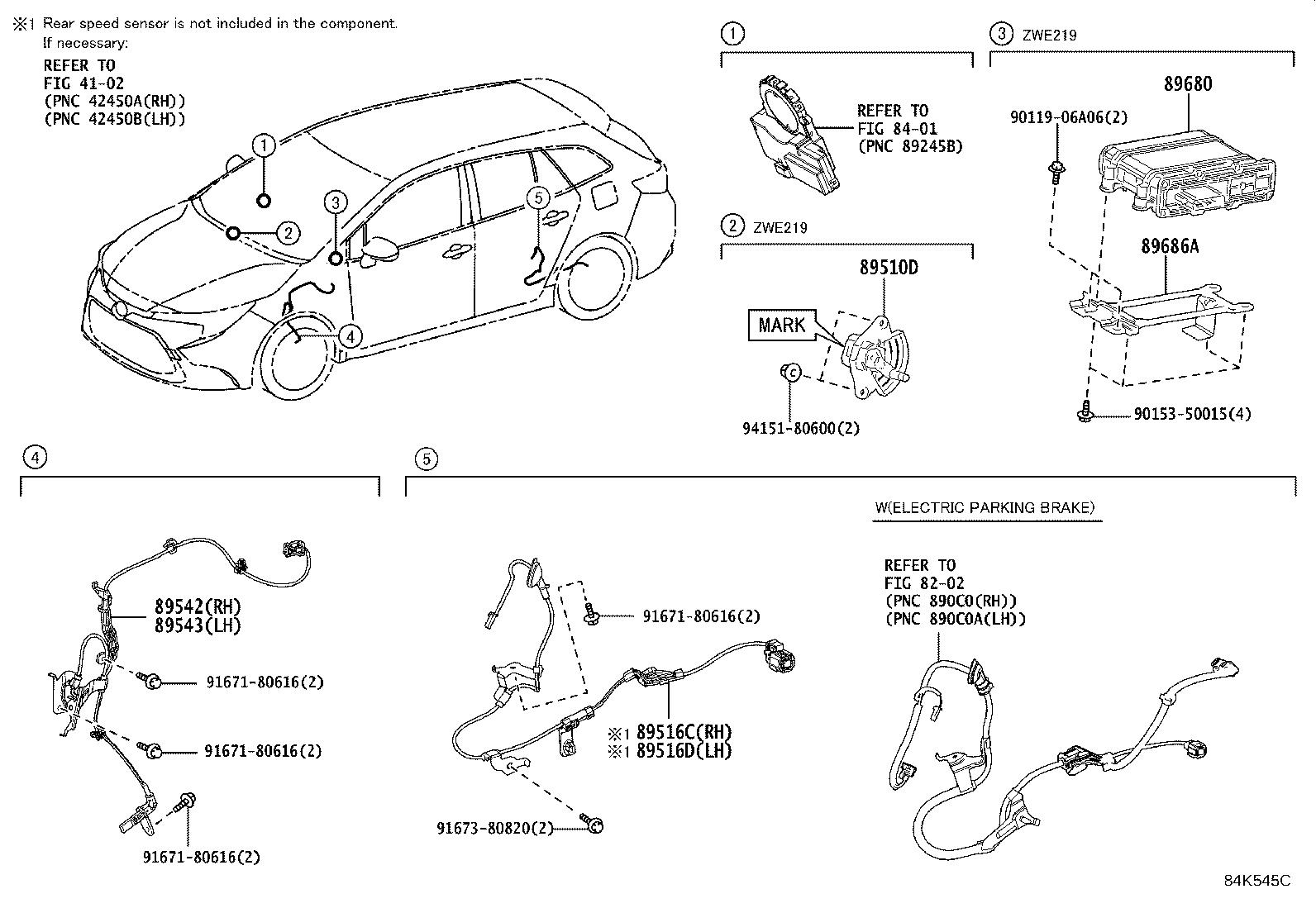 89543-12110 SENSOR, SPEED, FRONT LH product image