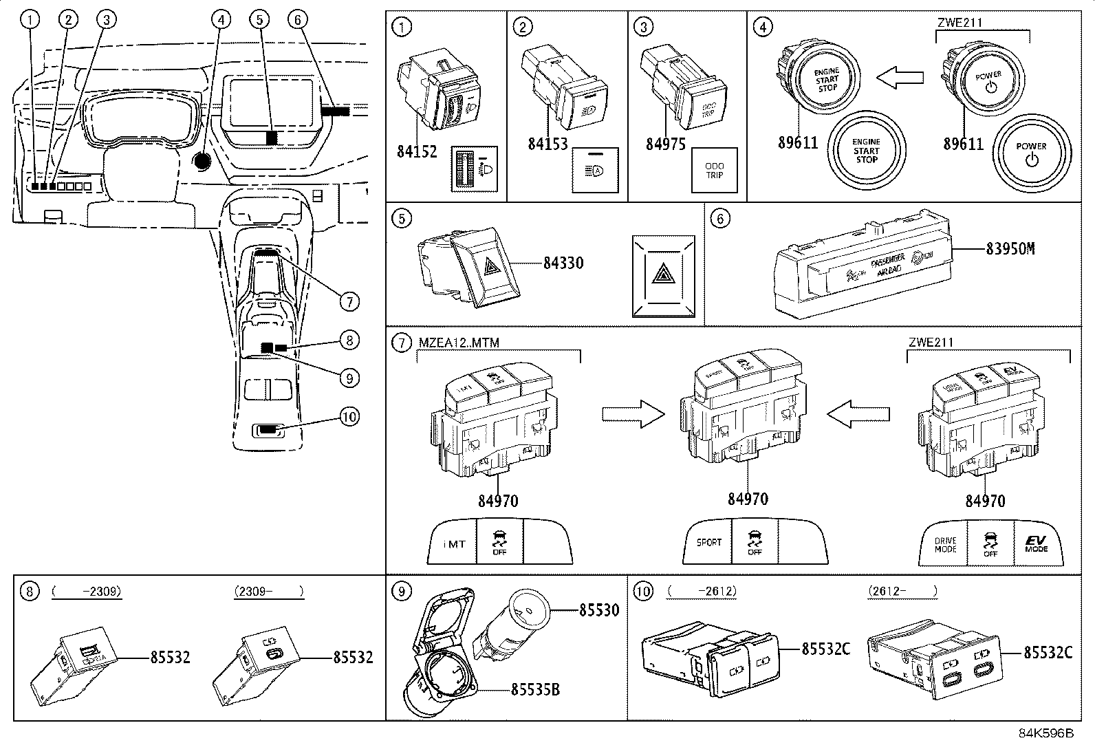 69065-0K040 CYLINDER SUB-ASSY, AIR BAG CUT OFF SWITCH product image