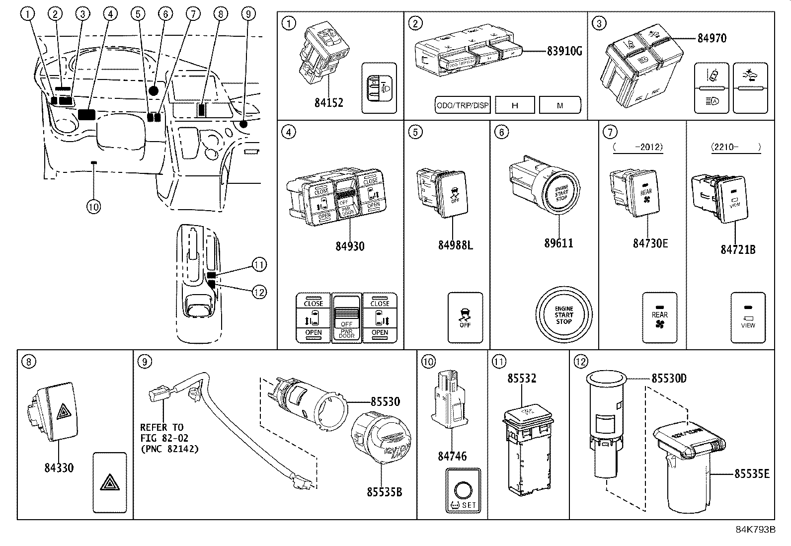 84140-0DA40 SWITCH ASSY, HEADLAMP DIMMER product image