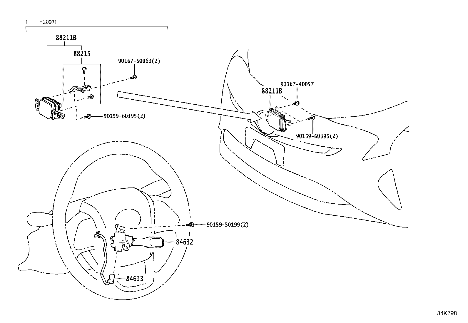 88210-60150 SENSOR ASSY, MILLIMETER WAVE RADAR product image