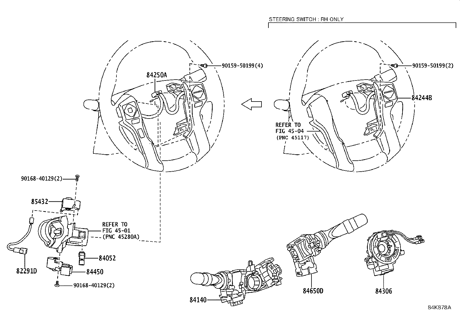 84332-35100 SWITCH ASSY, HAZARD WARNING SIGNAL product image