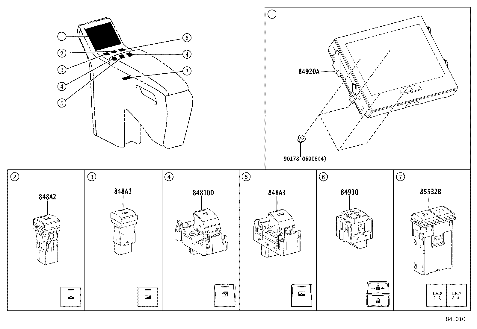 84040-58030 MASTER SWITCH ASSY,MULTIPLEX NETWORK product image