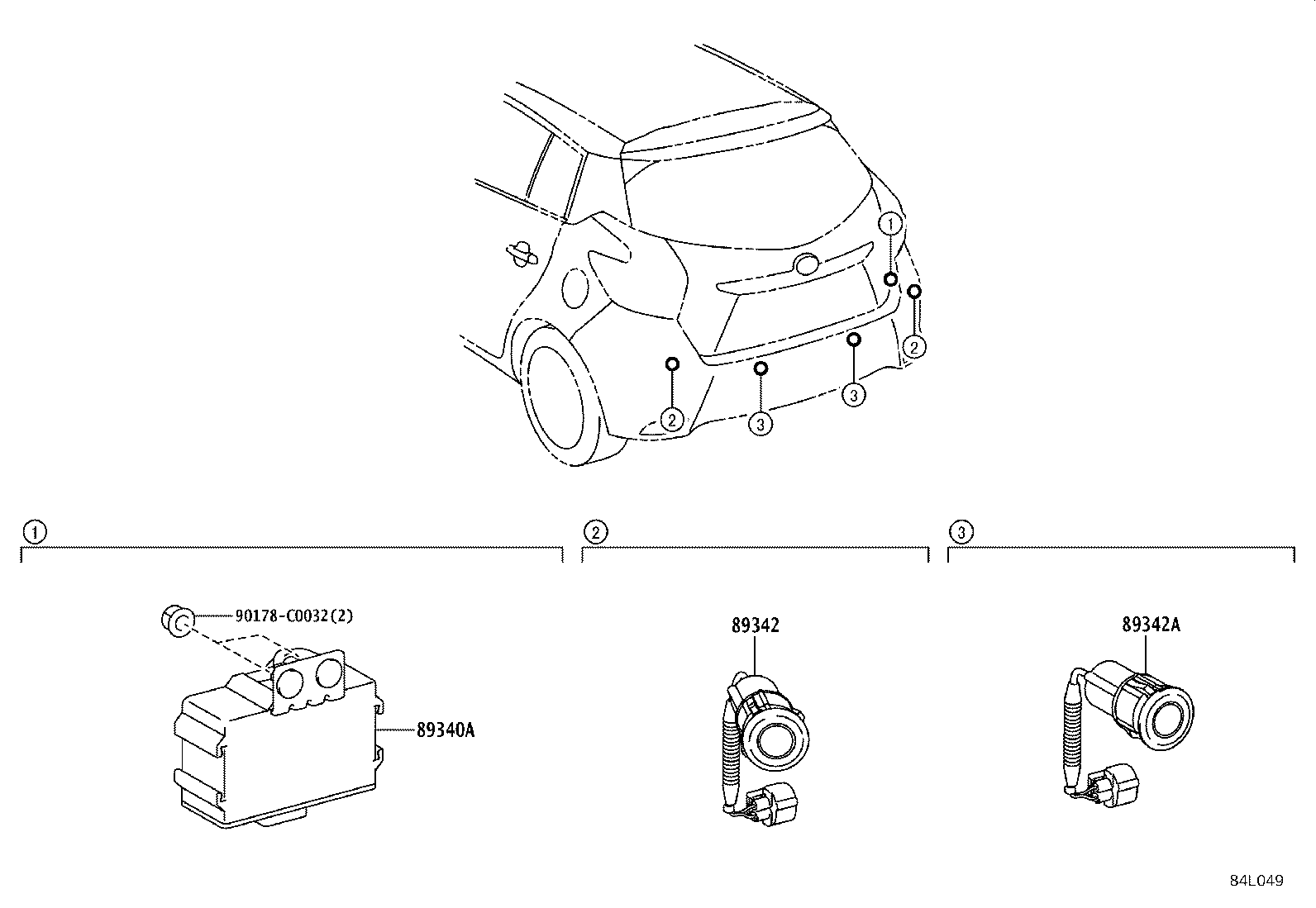 89340-YY120 COMPUTER ASSY, CLEARANCE WARNING product image