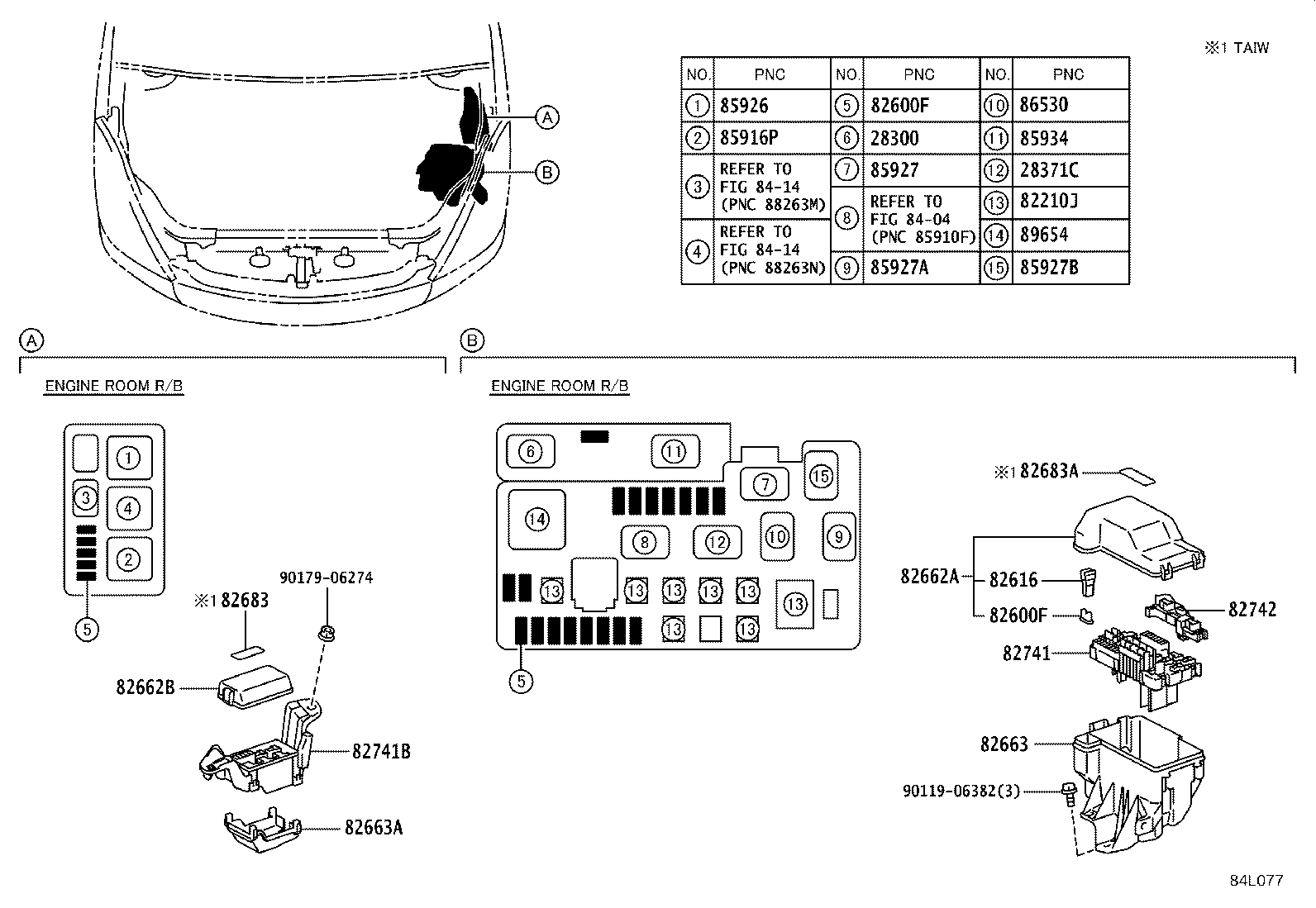 82741-63010 BLOCK, ENGINE ROOM RELAY product image