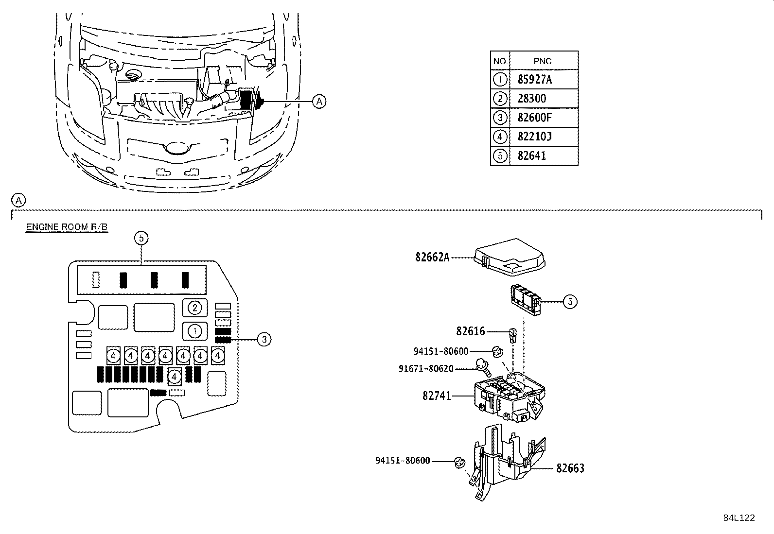84820-52230 MASTER SWITCH ASSY, POWER WINDOW REGULATOR product image