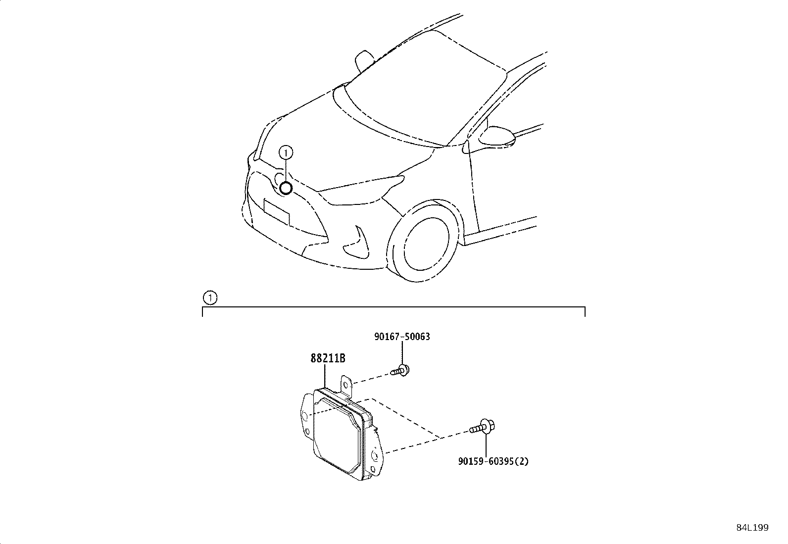 88210-52060 SENSOR ASSY, MILLIMETER WAVE RADAR product image