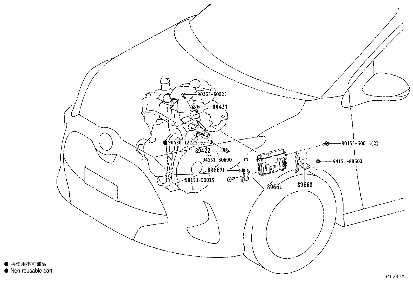 89668-52440 BRACKET, ENGINE CONTROL COMPUTER, NO.2 product image