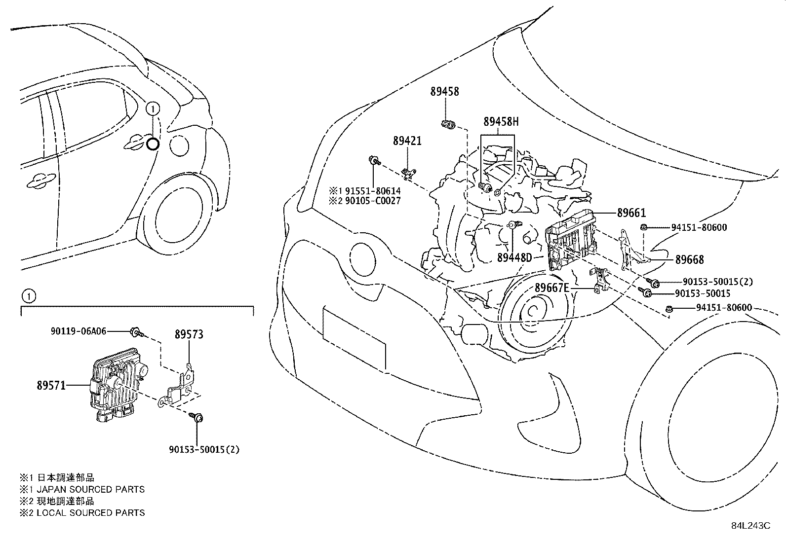 89668-52440 BRACKET, ENGINE CONTROL COMPUTER, NO.2 product image