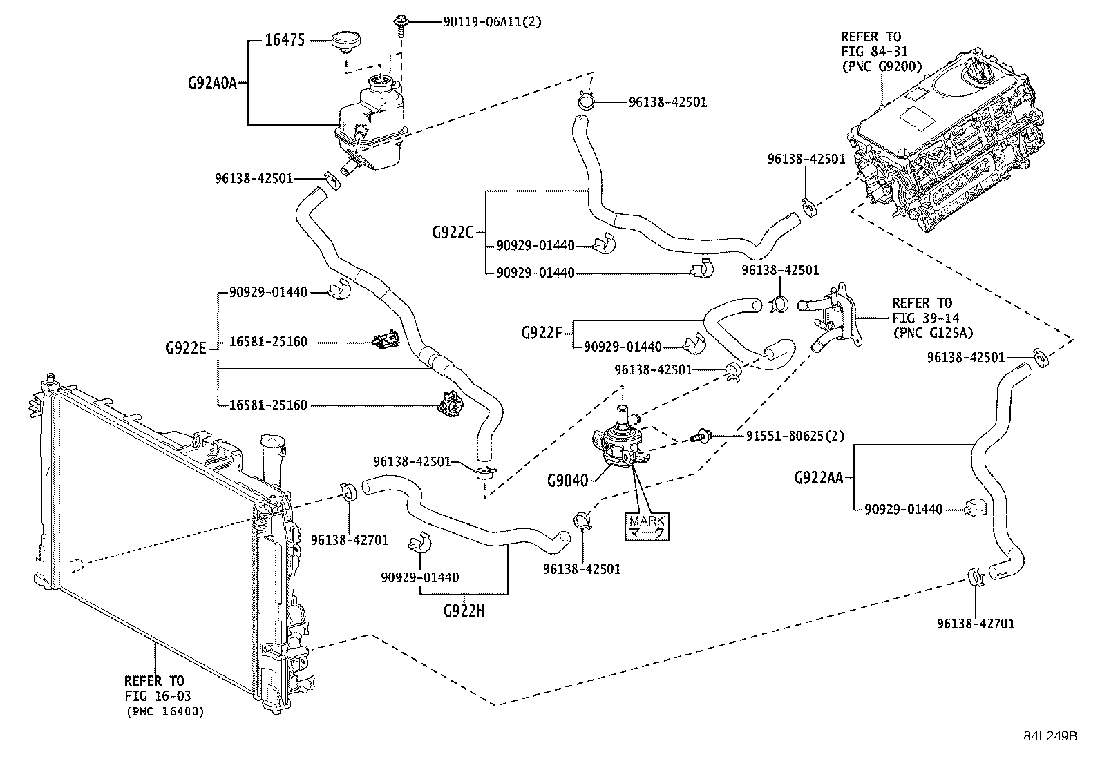 G922F-52040 HOSE, HYBRID WATER PUMP OUTLET, NO.1 product image