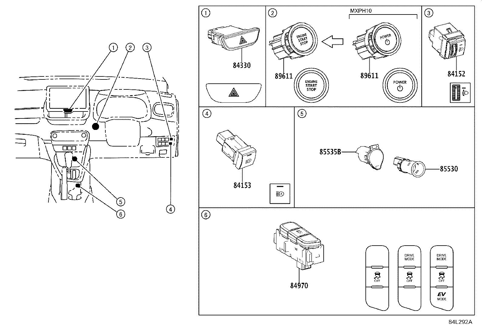 84040-52180 MASTER SWITCH ASSY,MULTIPLEX NETWORK product image