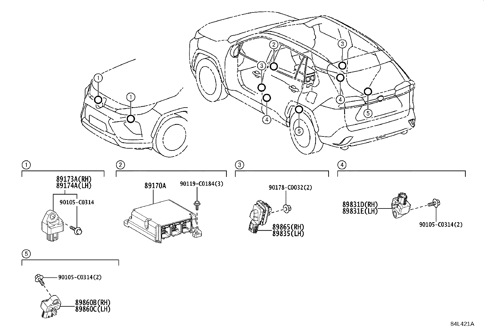 8983A-0R020 SENSOR, DOOR SIDE AIR BAG, LH product image
