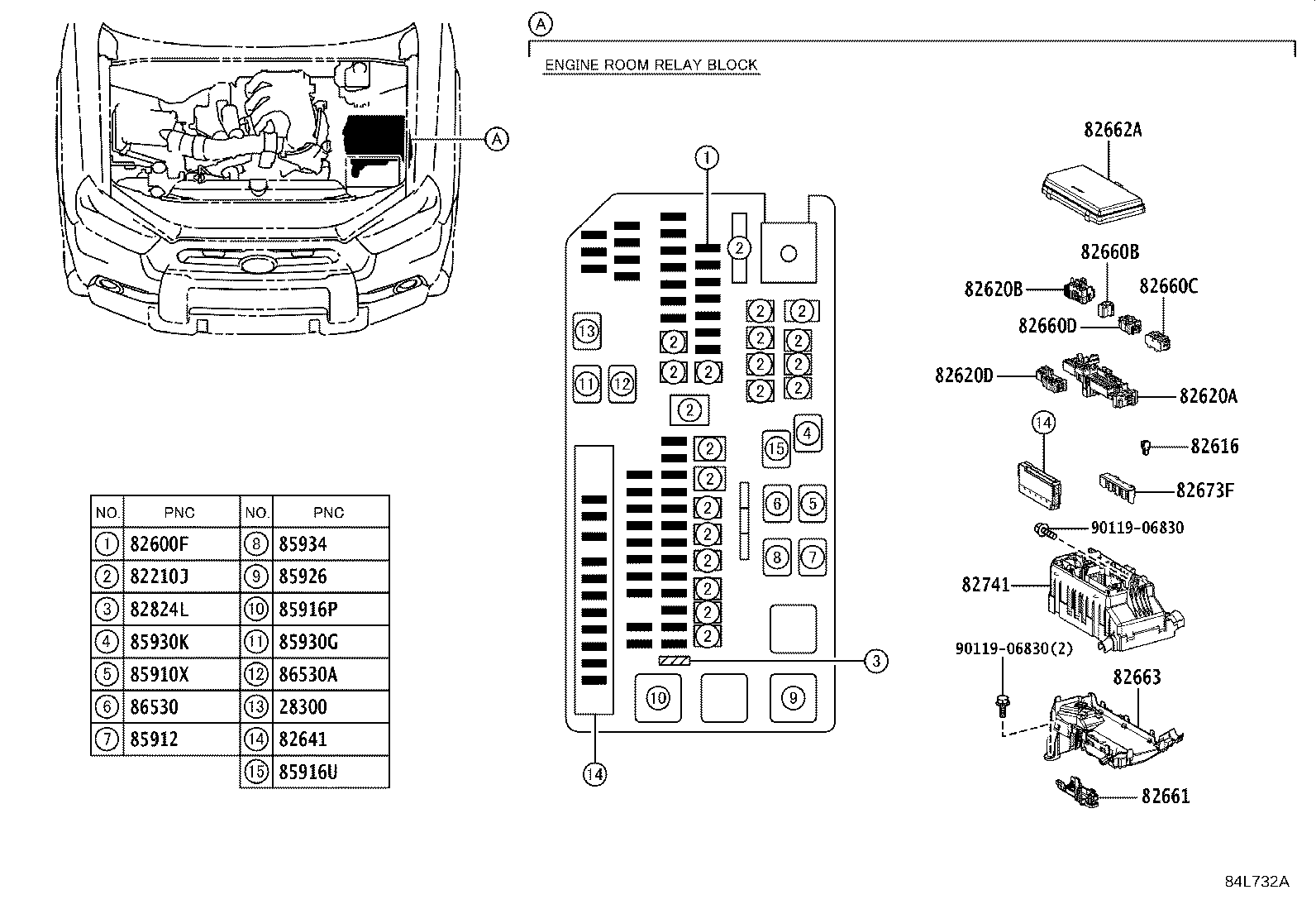 84332-35100 SWITCH ASSY, HAZARD WARNING SIGNAL product image