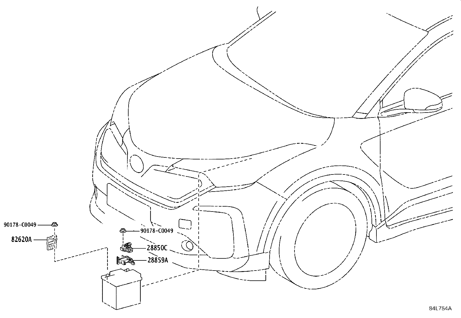 28859-0Z010 HOLDER, BATTERY CURRENT SENSOR product image