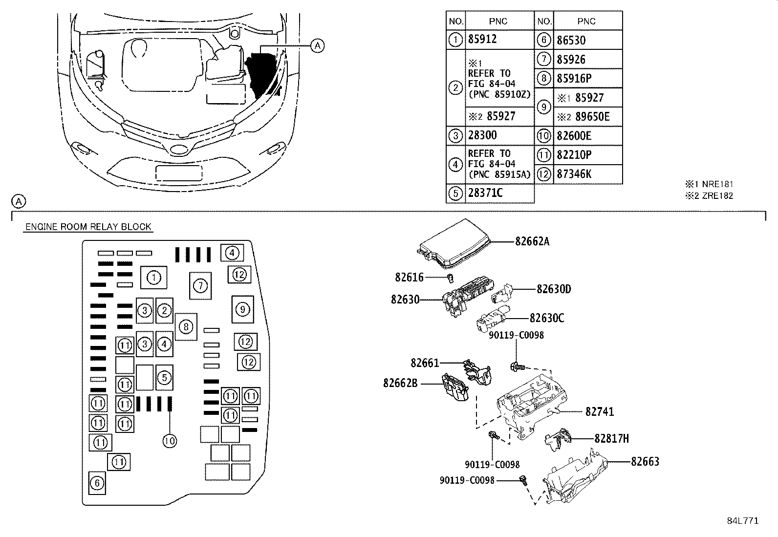 84820-02400 MASTER SWITCH ASSY, POWER WINDOW REGULATOR product image