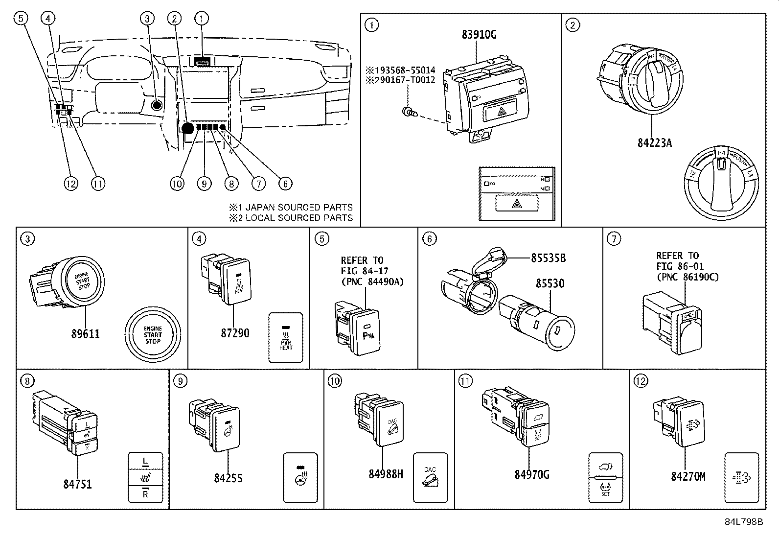 84210-71030 SWITCH ASSY, BACK-UP LAMP product image