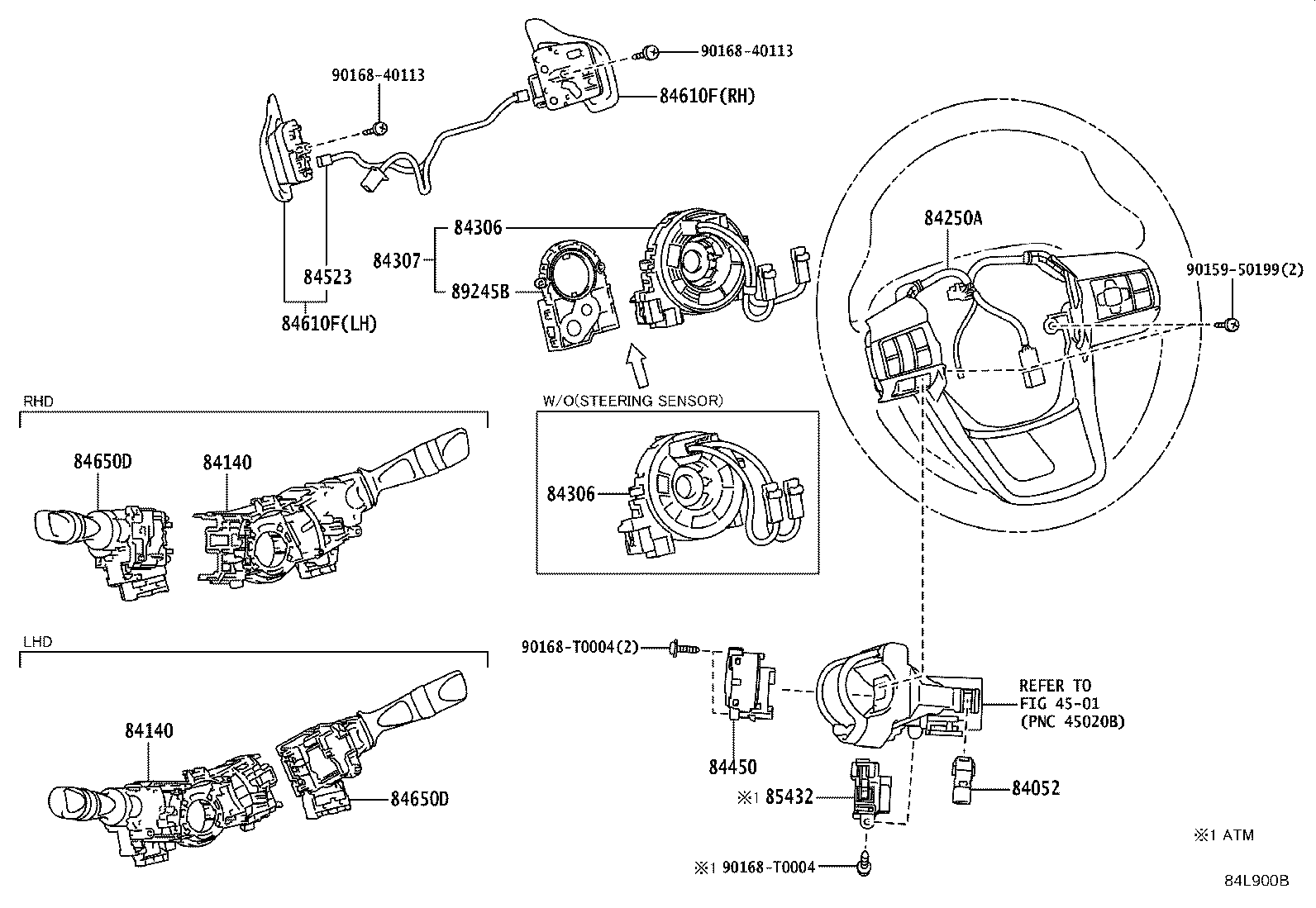 84140-0K820 SWITCH ASSY, HEADLAMP DIMMER product image