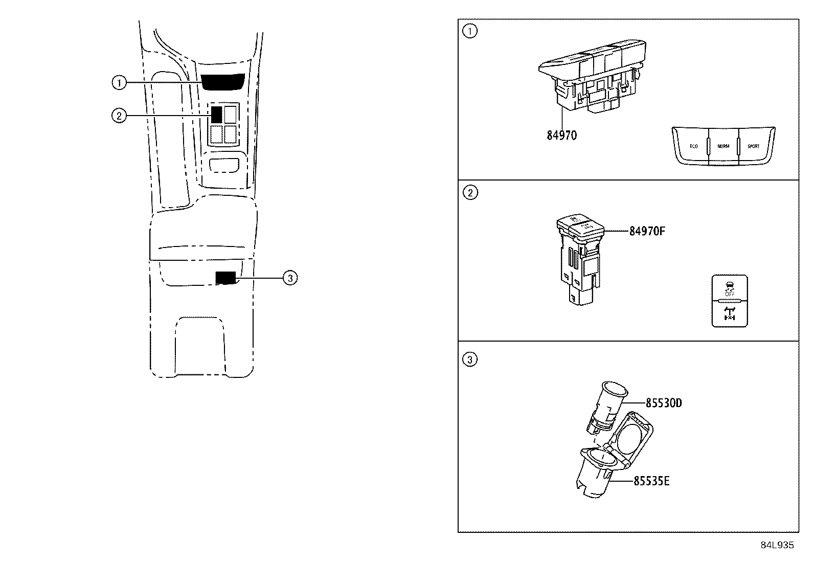 84210-71030 SWITCH ASSY, BACK-UP LAMP product image