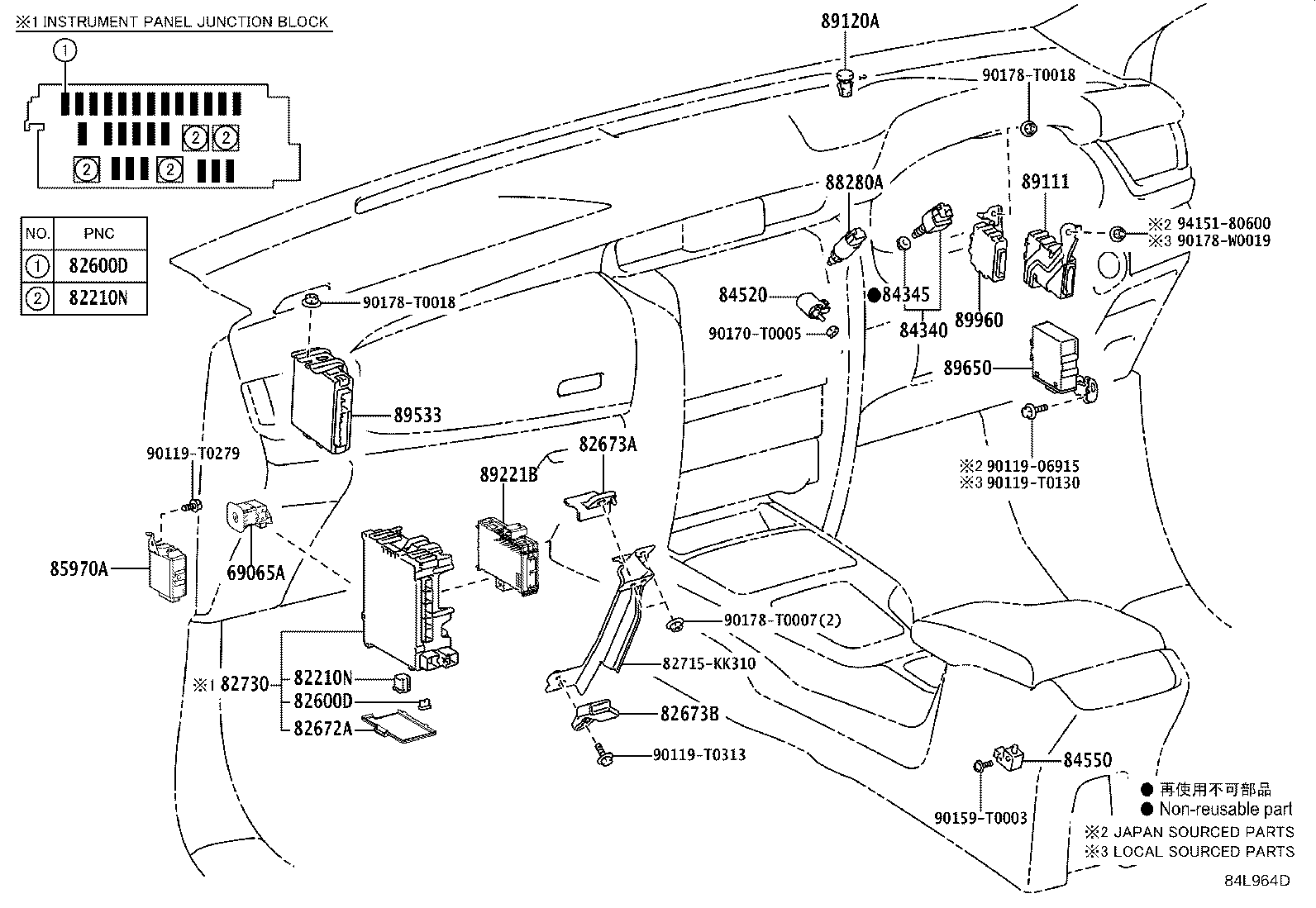 84140-0K820 SWITCH ASSY, HEADLAMP DIMMER product image