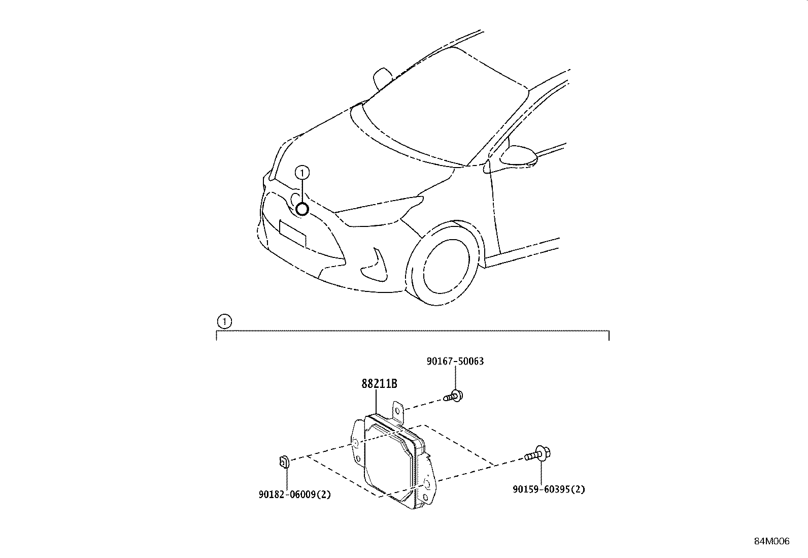 88210-0D040 SENSOR ASSY, MILLIMETER WAVE RADAR product image