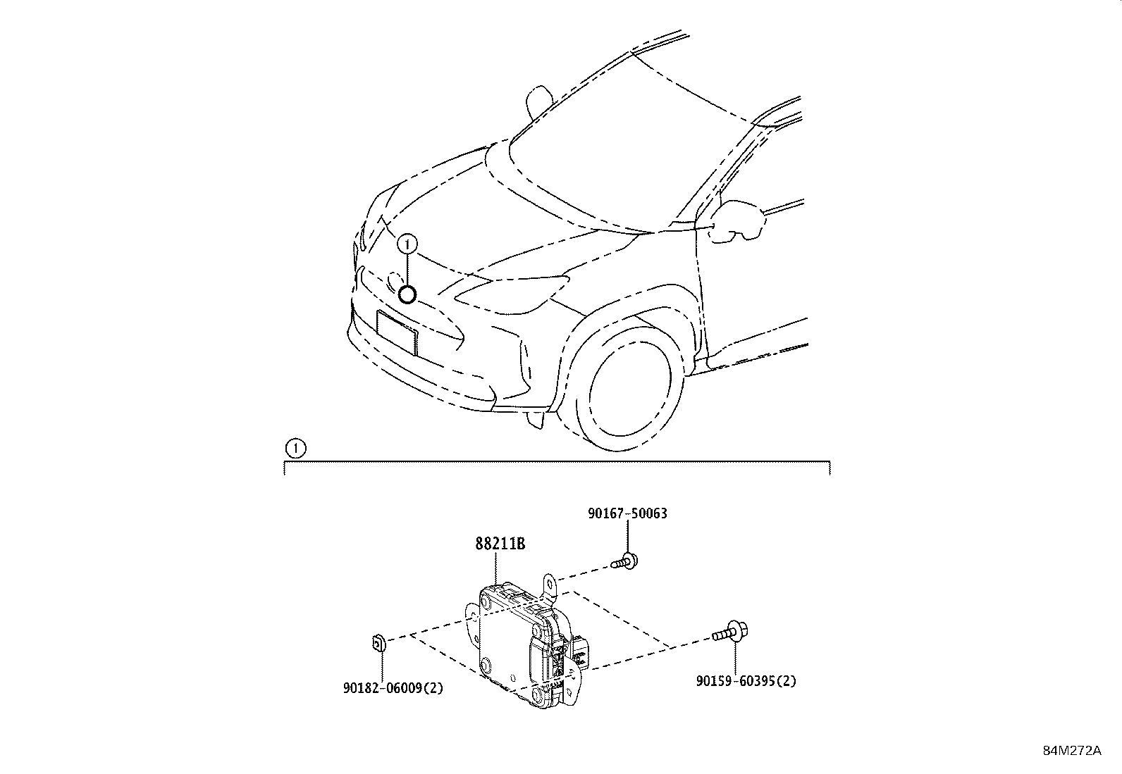 88210-52090 SENSOR ASSY, MILLIMETER WAVE RADAR product image