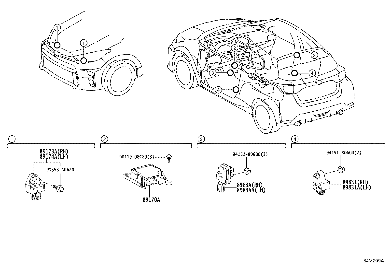 8983A-52011 SENSOR, SIDE AIR BAG PRESSURE, RH product image