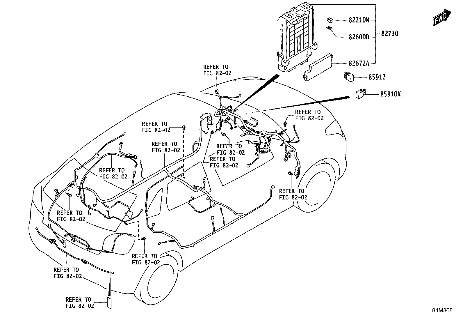82730-WC003 BLOCK ASSY, INSTRUMENT PANEL JUNCTION product image