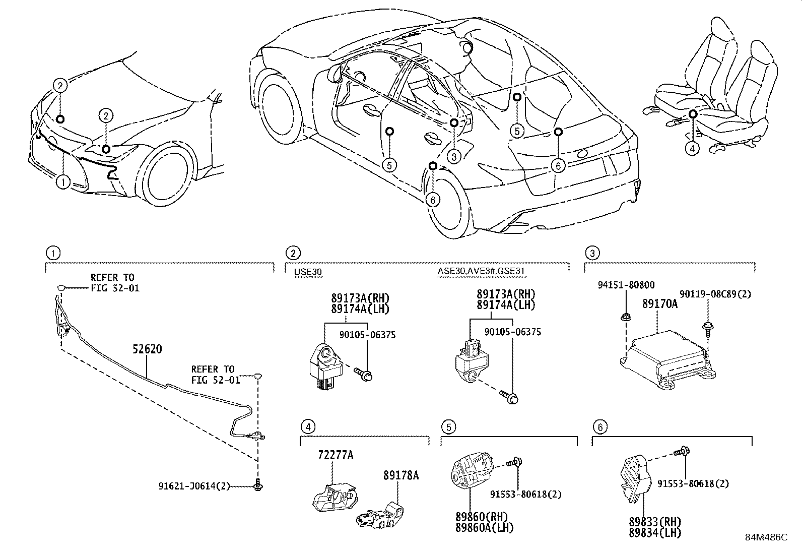 89170-53890 COMPUTER ASSY, AIR BAG product image