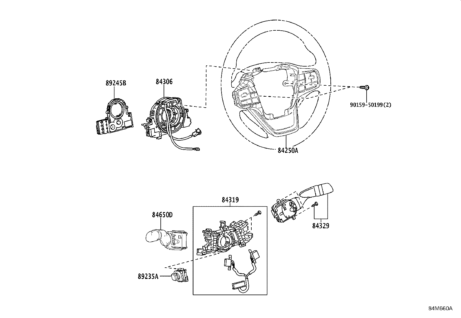84332-62040 SWITCH ASSY, HAZARD WARNING SIGNAL product image