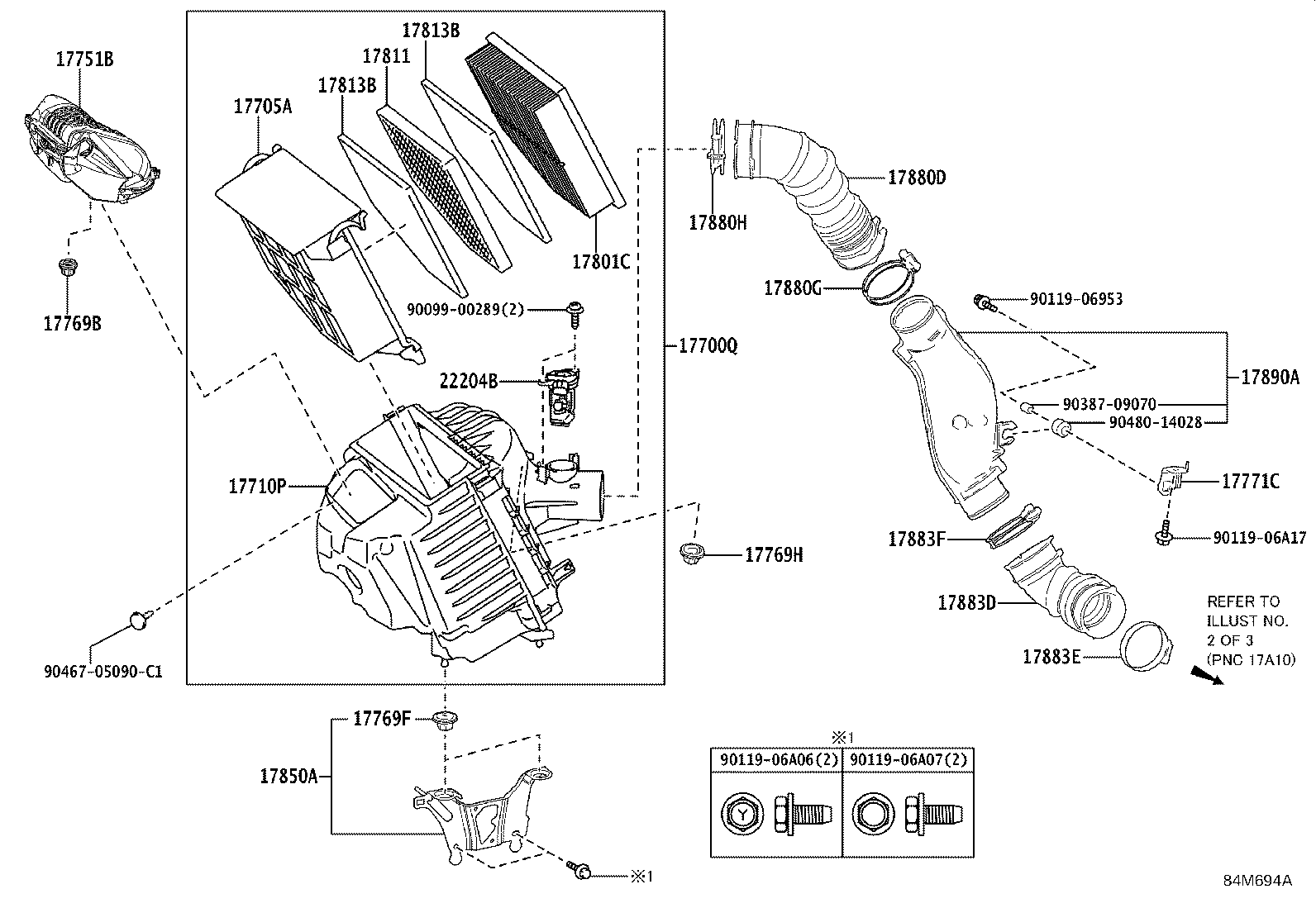 Toyota 17705-77090 CAP SUB-ASSY, AIR CLEANER