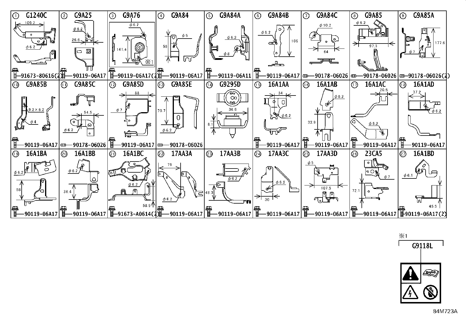 G9118-62011 Toyota Reference Part product image