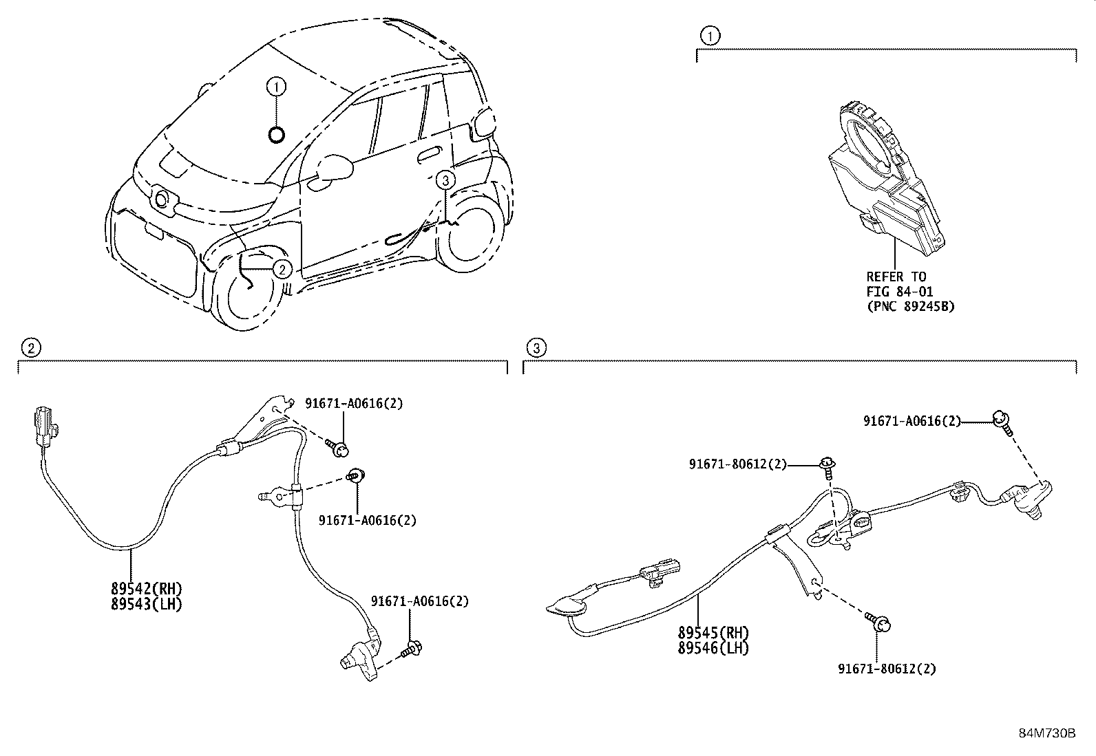 89545-55010 SENSOR, SPEED, REAR RH product image
