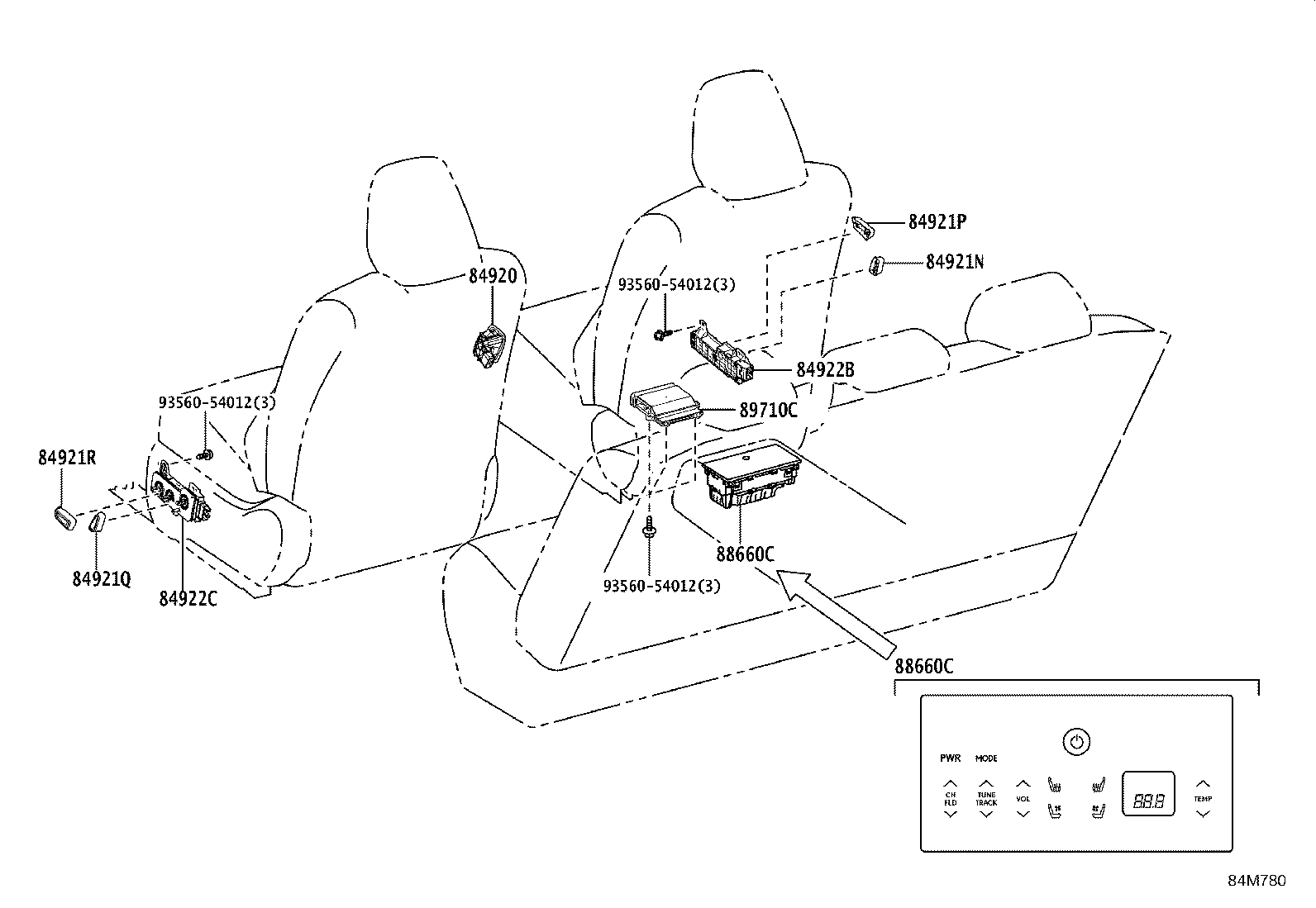 84332-62040 SWITCH ASSY, HAZARD WARNING SIGNAL product image
