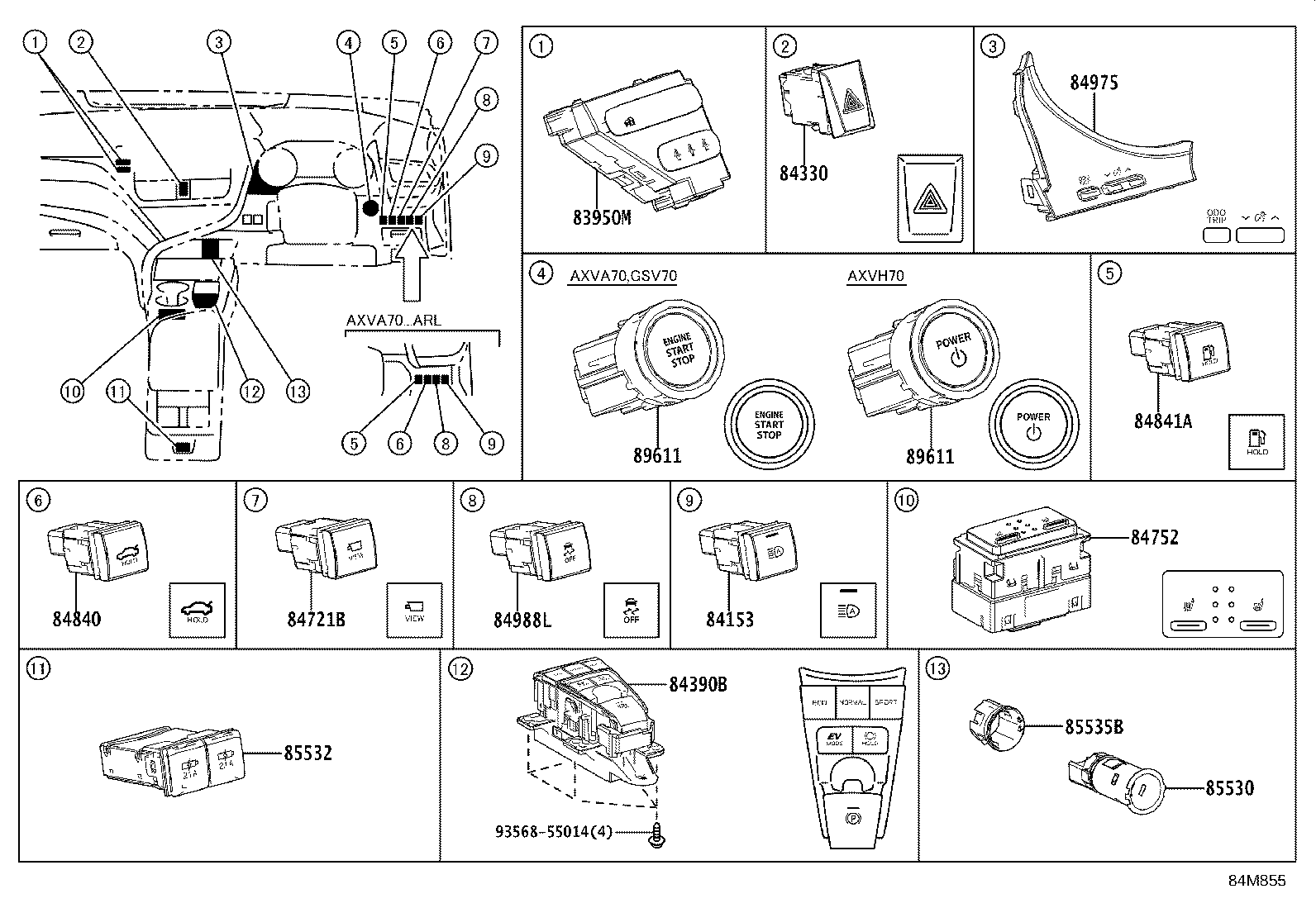 89710-33070 COMPUTER ASSY, POSITION CONTROL, RH product image